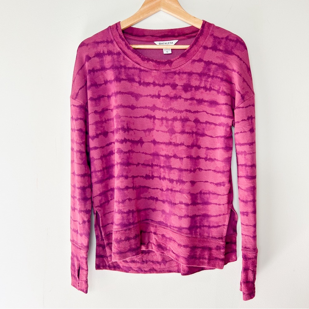 Athleta Coaster Luxe Purple Tie Dye Sweatshirt